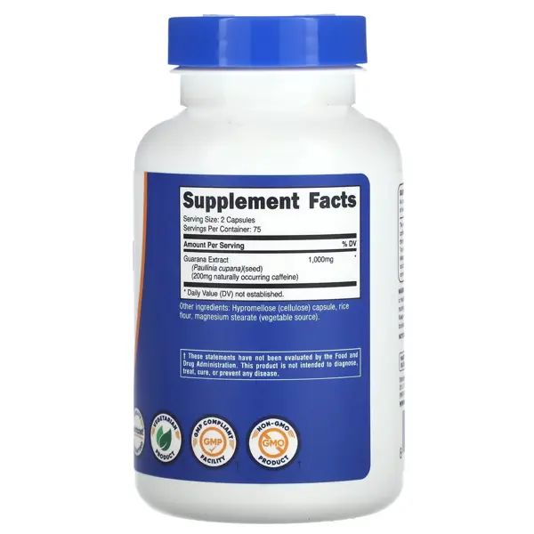 Nutricost Guarana Natural Caffeine 1000mg Capsules